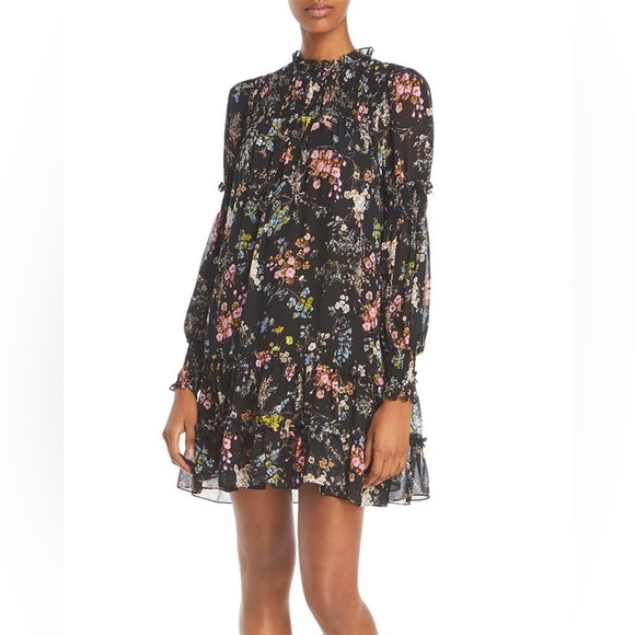 cinq a sept Dresses & Skirts - Cinq à Sept Black Floral Mini Dress